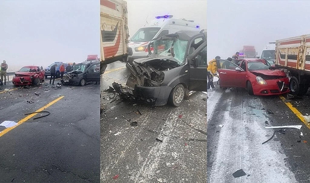 Kars’ta zincirleme kaza: 1'i ağır 3 yaralı