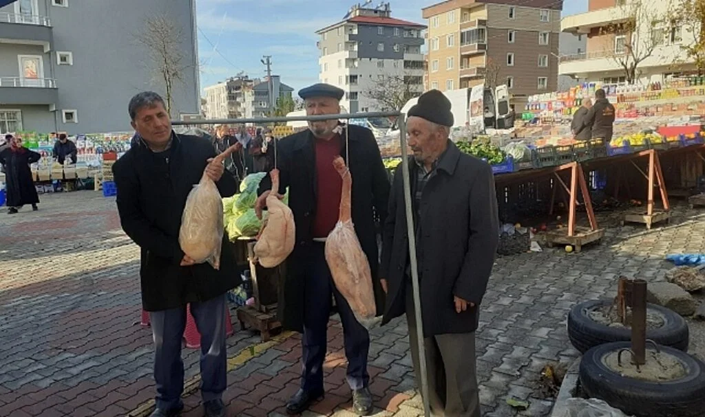 Kavak'ta tiritlik  kazlar satışta 