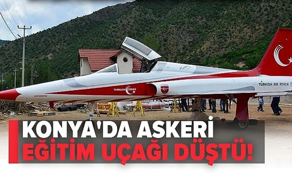 Konya kent merkezinde askeri eğitim uçağı düştü!