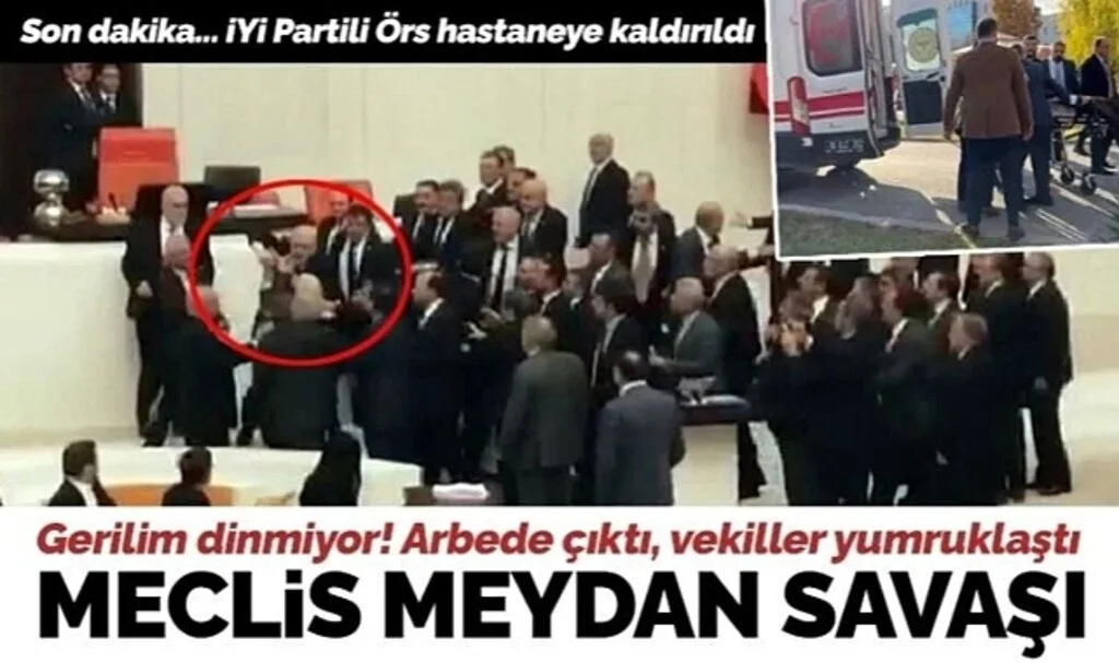 Meclis'te bir kez daha gerginlik... AK Parti'li ve İYİ Partili vekiller yumruklaştı