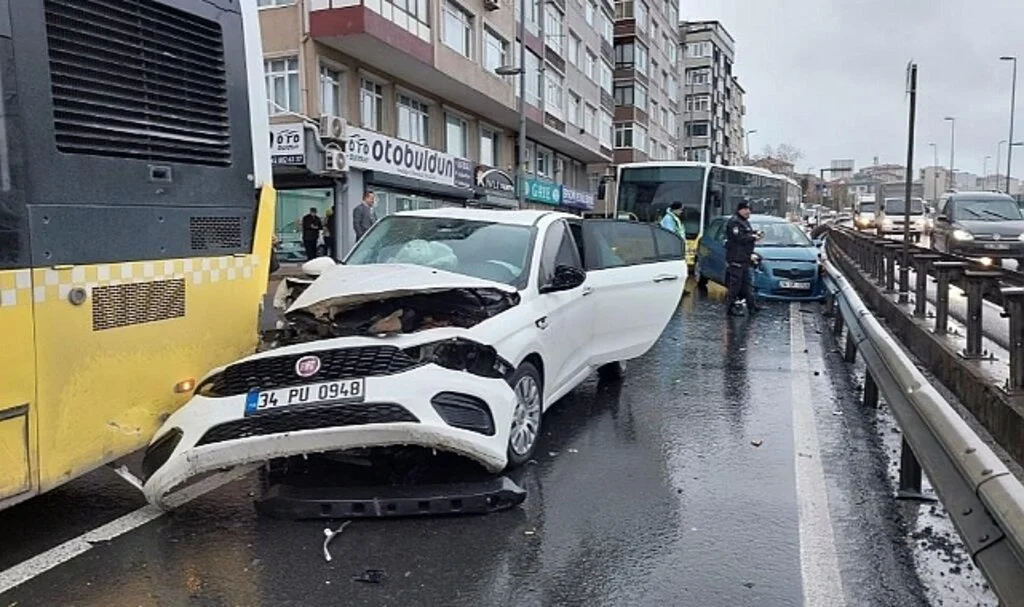 Otobüse Makas Attı Zincirleme Kaza Meydana Geldi: 3 Yaralı