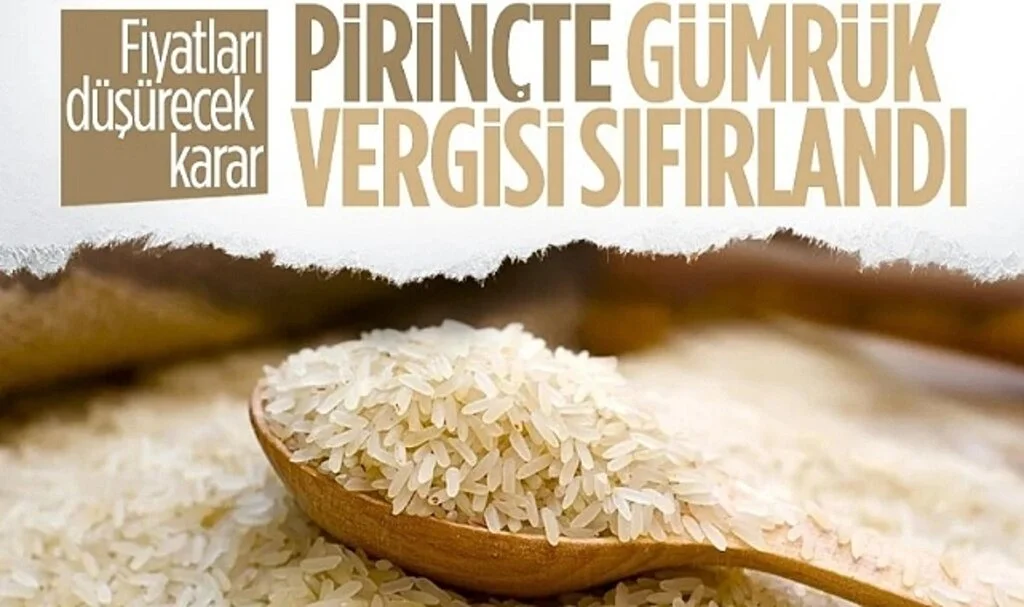 Pirinçte Gümrük Vergisi Kaldırıldı