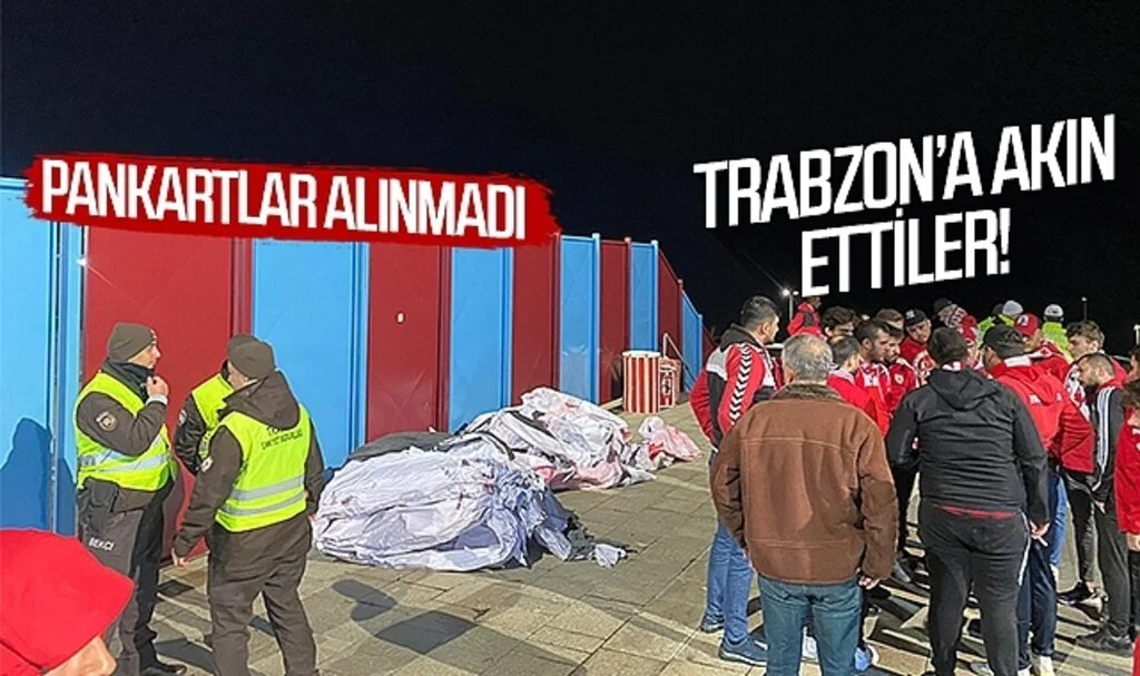 Samsunspor taraftarı Trabzon'a akın etti! Pankartlar tribüne alınmadı