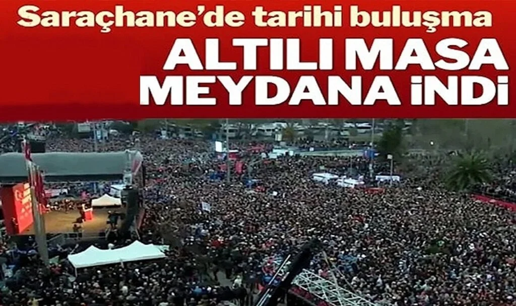 Saraçhane’de tarihi buluşma: Altılı Masa meydana indi
