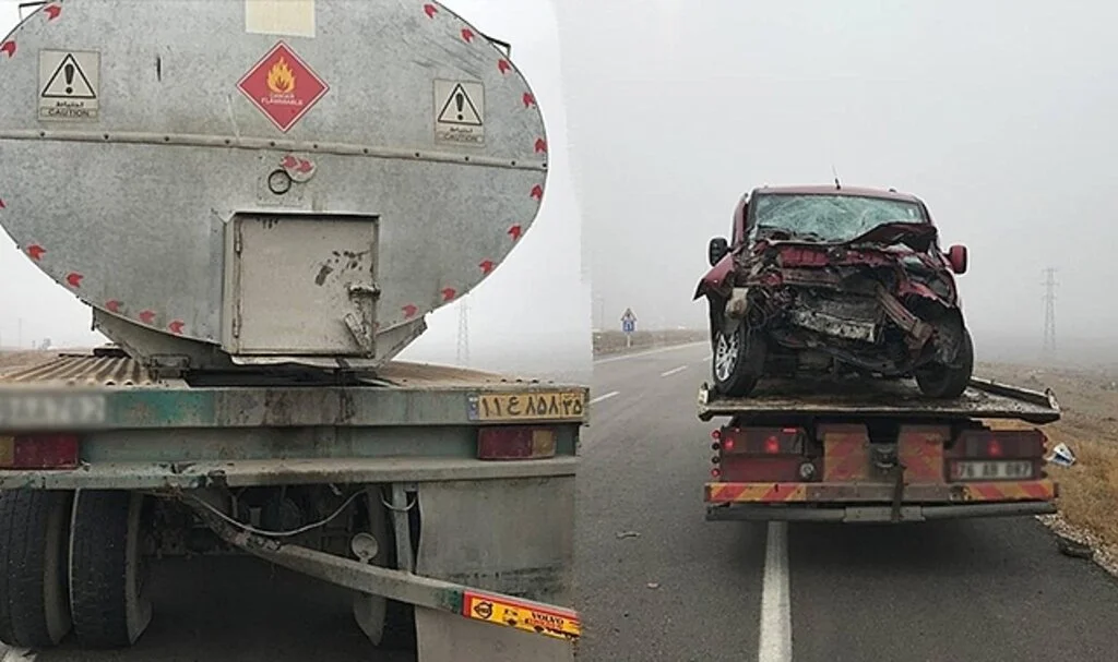 Sisten Dolayı Ticari Araç Yakıt Tankerine Arkadan Çarptı: 6 Yaralı