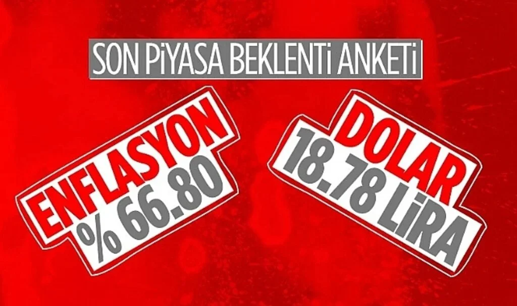 TCMB Piyasa Katılımcıları Anketi'ne Göre Yıl Sonu Enflasyon Beklentisi: Yüzde 66,80