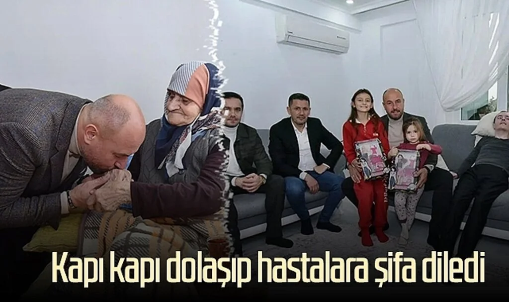 Tekkeköy Belediye Başkanı Hasan Togar kapı kapı dolaşıp hastalara şifa diledi
