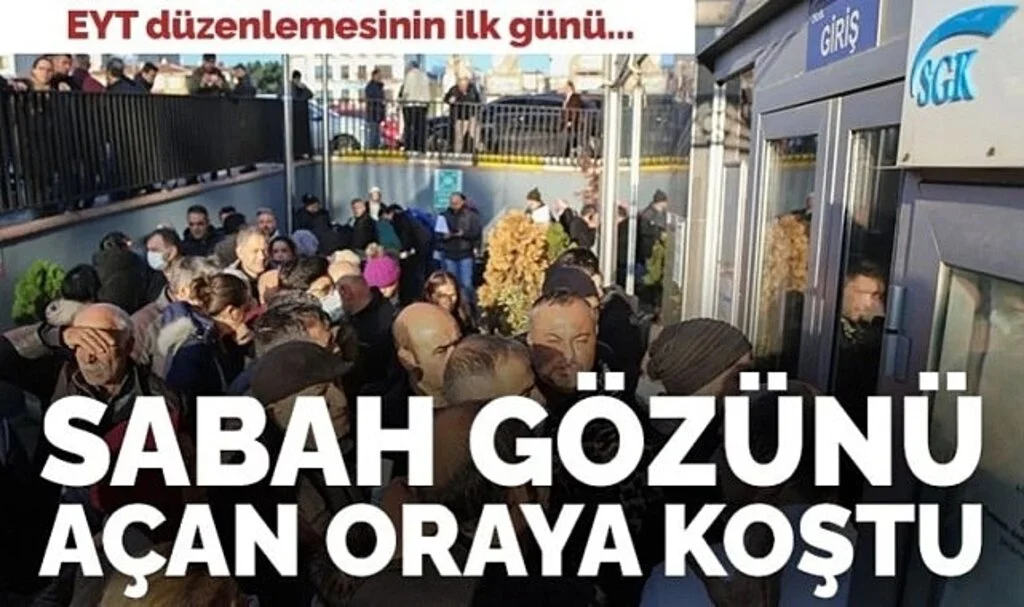    Türkiye Haberleri   EYT düzenlemesinin ardından ilk gün: SGK önlerinde uzun kuyruklar... EYT düzenlemesinin ardından ilk gün: SGK önlerinde uzun kuyruklar...