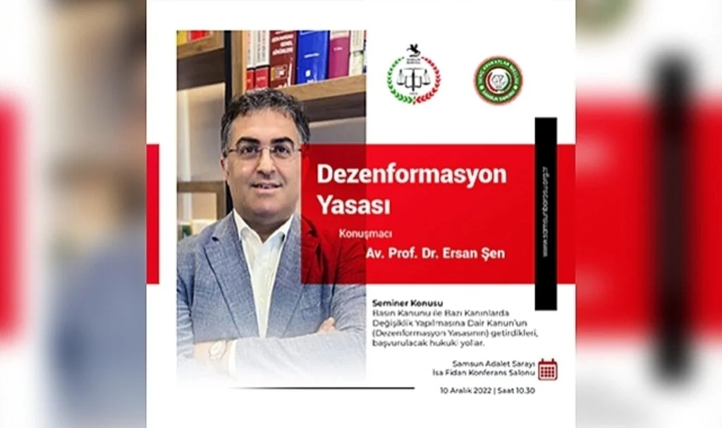 Ünlü Hukukçu Prof. Ersan Şen Samsun'a Geliyor
