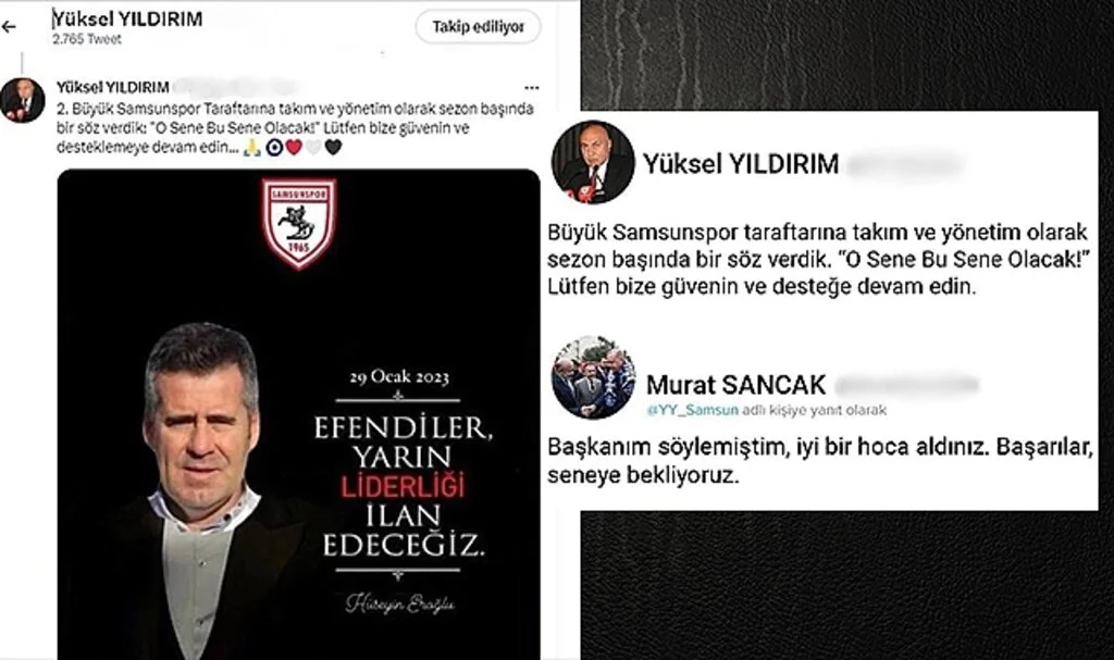ADS Başkanı Sancak’tan Samsunspor Başkanı Yıldırım’a Mesaj 