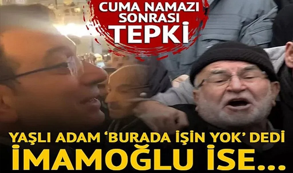 Bursa'da cuma namazı sonrası tepki! Yaşlı adam 'Burada işin yok' dedi, İmamoğlu ise...