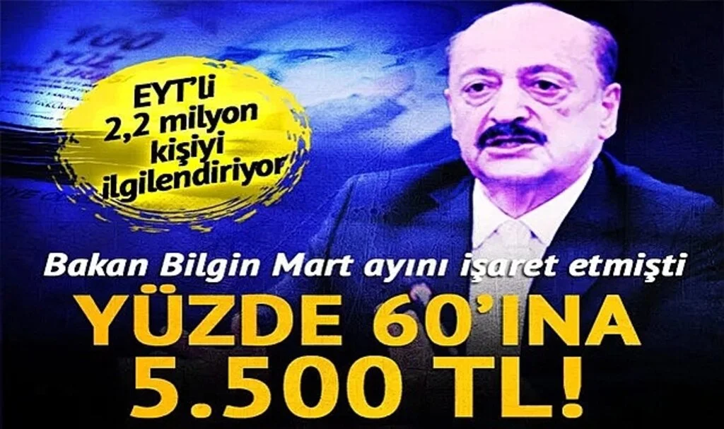 EYT Emekli Maaşı Hesaplama Yapanlar Dikkat! Yüzde 60'ı En Düşük 5.500 TL Alacak