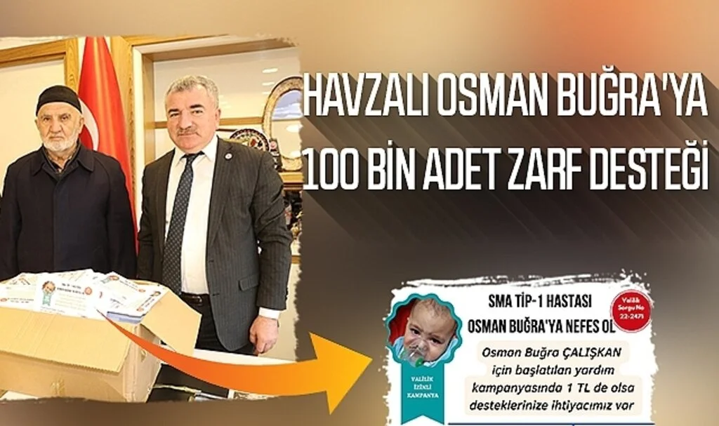 Havzalı Osman Buğra'ya 100Bin Adet Zarf Desteği