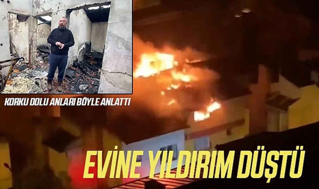 İzmir'de Evine Yıldırım Düşen Vatandaş, Korku Dolu Anları Anlattı
