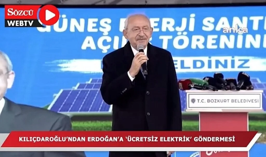 Kılıçdaroğlu’ndan Erdoğan’a ‘Ücretsiz Elektrik’ Göndermesi