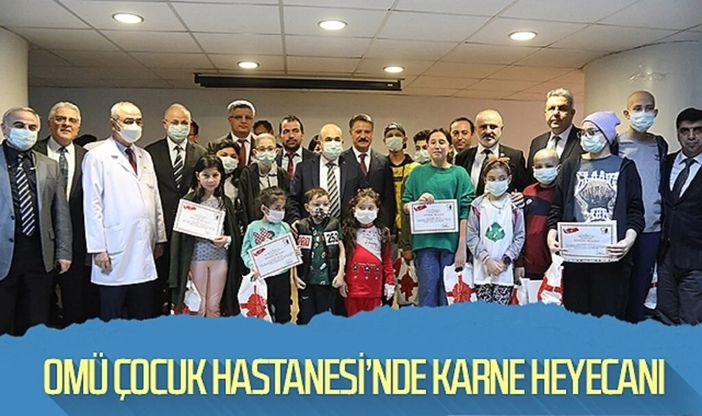 OMÜ Çocuk Hastanesi’nde karne heyecanı