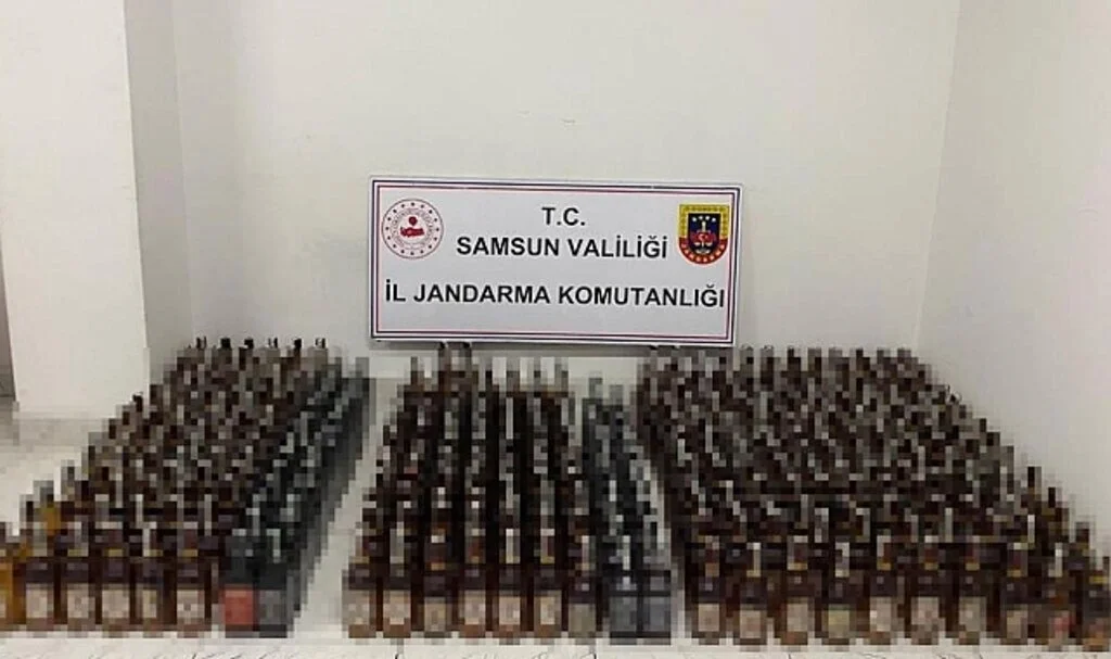 Samsun'da Jandarmadan Kaçak İçki Operasyonu