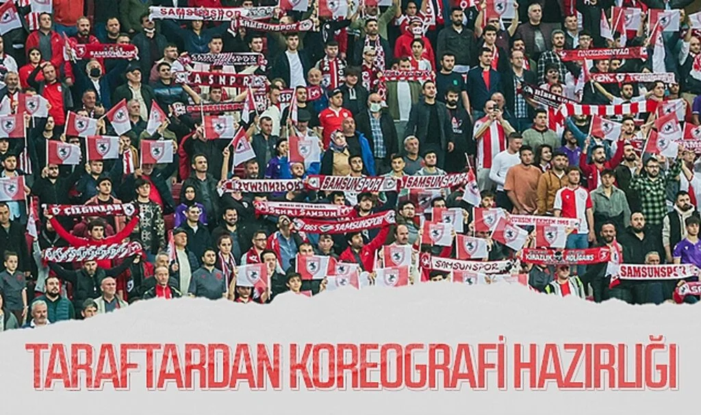 Samsunspor taraftarından koreografi hazırlığı