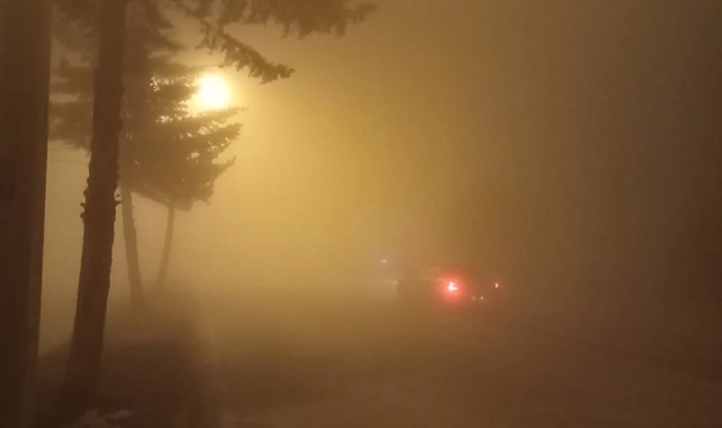 Terme'de Yoğun Sis Trafiği Olumsuz Etkiledi