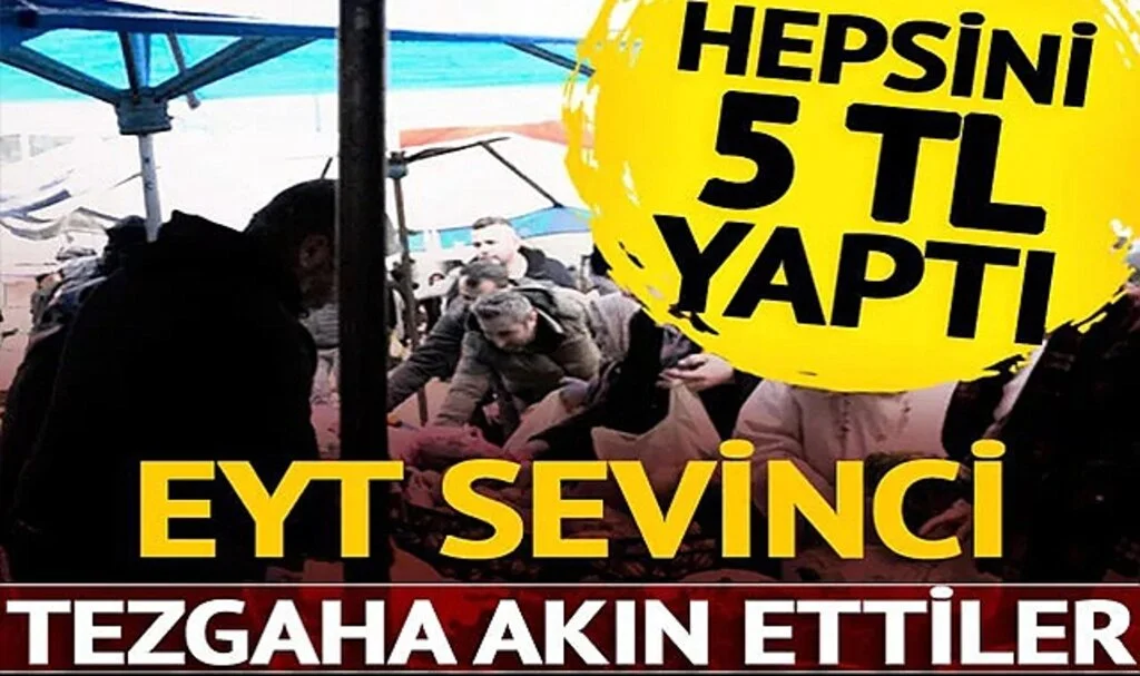 Tüm ürünlerini 5 TL yaptı! 'EYT'den emekli oldum' sevinci alışveriş yapan vatandaşa da yaradı