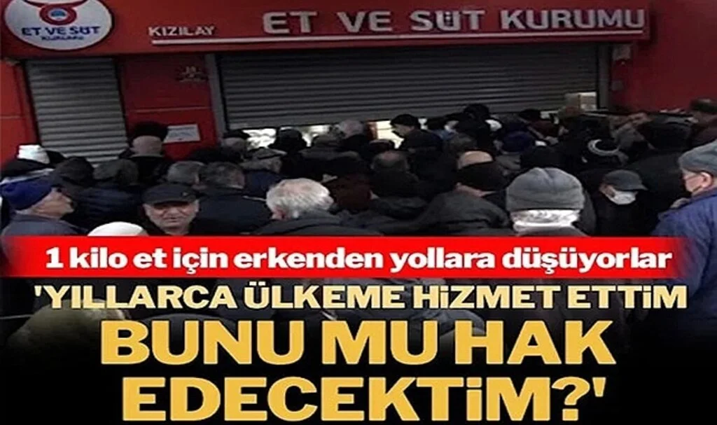 Vatandaşlar 1 kilo et için erkenden yollara düşüyor: Yıllarca ülkeme hizmet ettim, bunu mu hak edecektim?