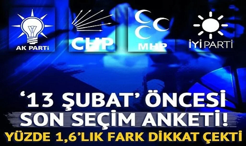13 Şubat Öncesi Son Seçim Anketi! Aday Olacak İsim Tartışılırken; Yüzde 1,6'lık Fark Dikkat Çekti...