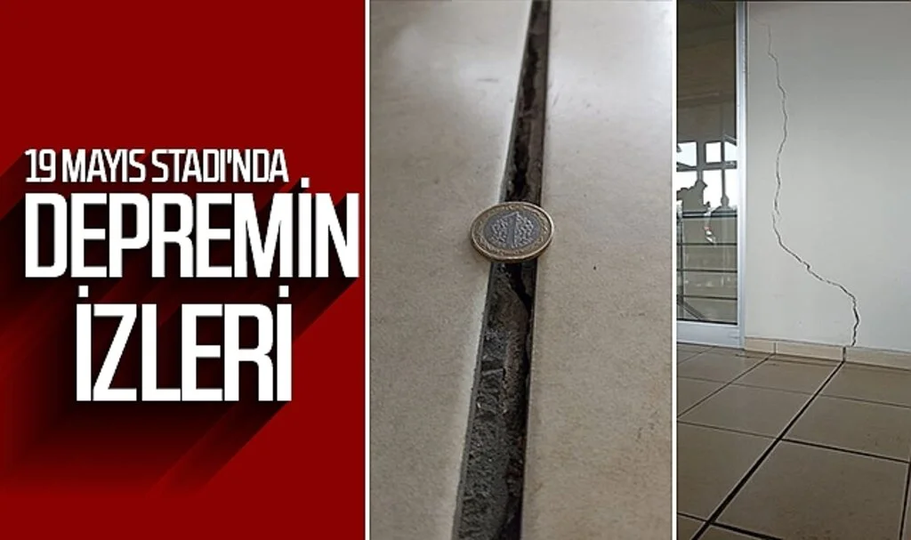 19 Mayıs Stadı'nda 'Depremin İzleri'