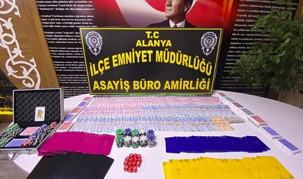 Alanya'da Kooperatif Görünümlü Adrese Kumar Operasyonu