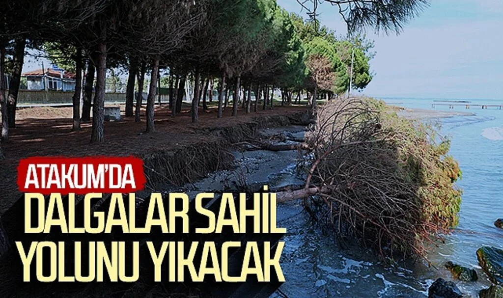 Atakum'da dalgalar sahil yolunu yıkacak 