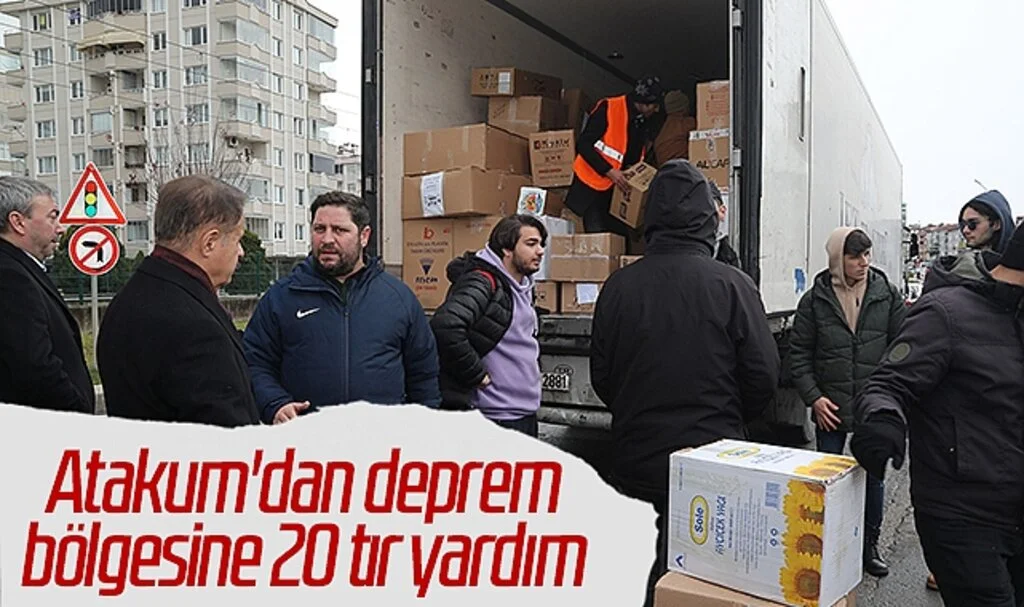Atakum'dan deprem bölgesine 20 tır yardım