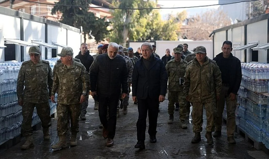 Bakan Hulusi Akar'dan Depremin Vurduğu Hatay'ın Defne ve Kumlu İlçelerinde İnceleme