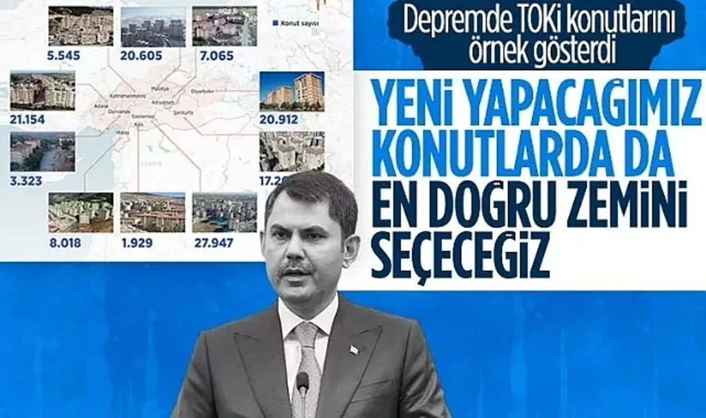 Çevre, Şehircilik ve İklim Değişikliği Bakanı Murat Kurum: Deprem konutlarının yerleri martta gerçekleşecek