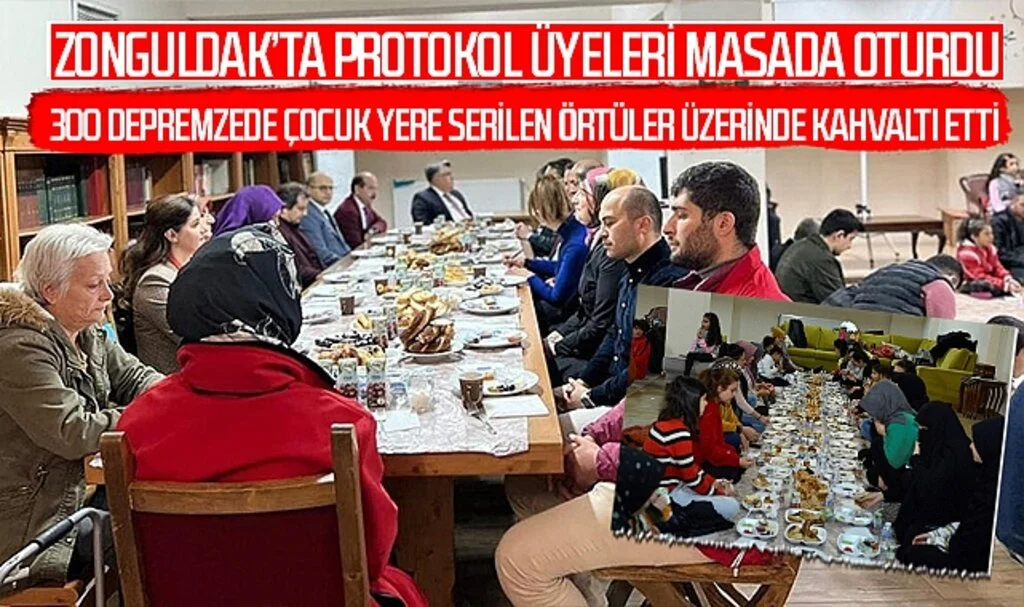 Çoluk Çocuk 300 Depremzede Yere Serilen Örtüler Üzerinde Kahvaltı Etti