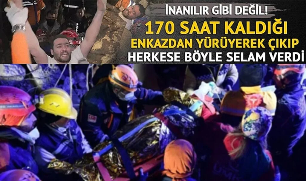 Depremin 8. gününde mucize kurtuluşlar art arda geldi! 170. saatte enkazdan yürüyerek çıktı