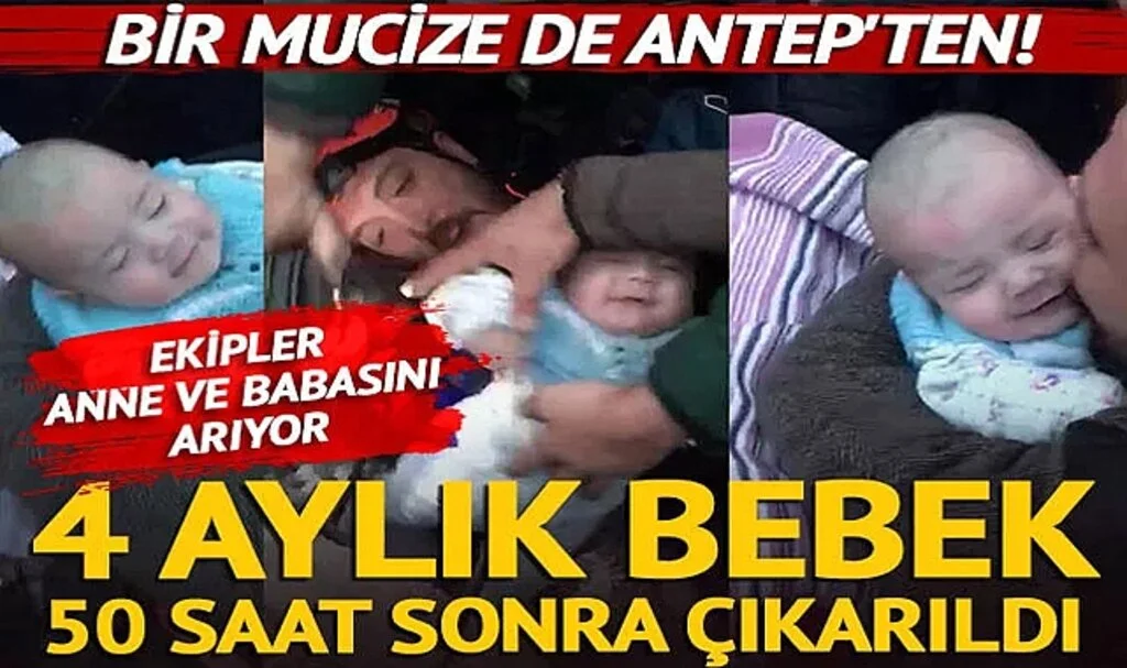 Ekipler anne ve babasını arıyor! Gaziantep'te mucizeler devam ediyor, 4 aylık Duru bebek 50 saat sonra enkaz altından çıkarıldı