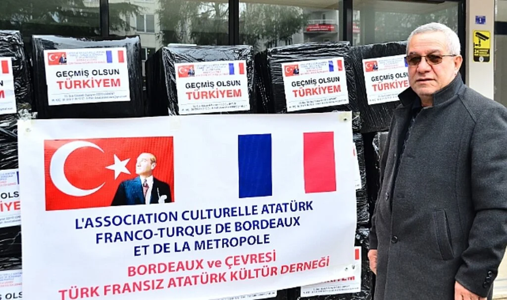 Fransa'dan gelen gurbetçi, depremzedelere yardım gönderdi
