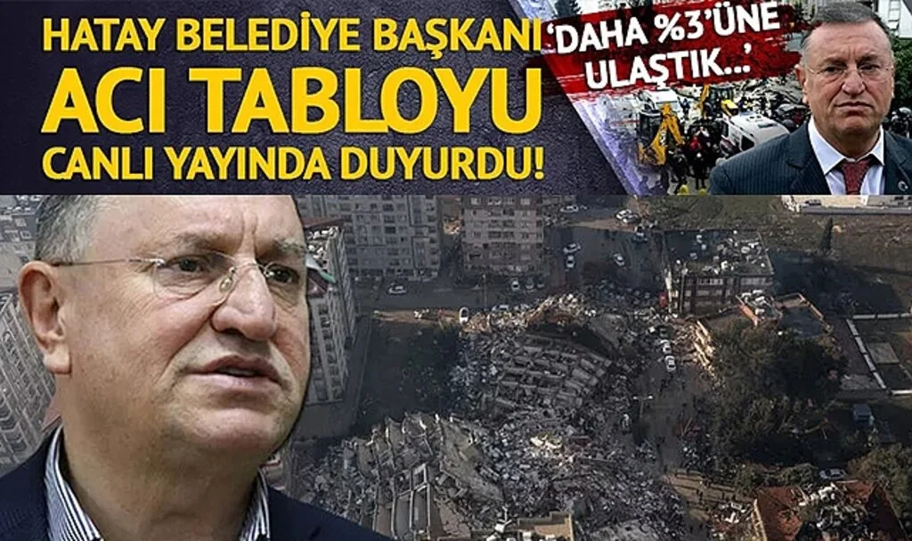 Hatay Büyükşehir Belediye Başkanı Lütfü Savaş acı tabloyu ve yıkılan bina sayısını canlı yayında açıkladı! 'Daha %3'üne ulaştık...'