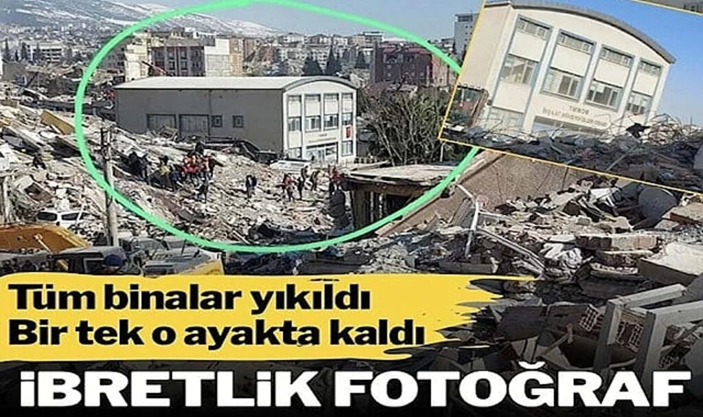İbretlik fotoğraf! Tüm Binalar Yıkıldı… Bir Tek O Ayakta Kaldı