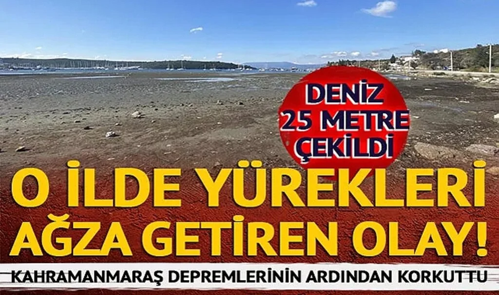 Kahramanmaraş depremi sonrası İzmir Seferihisar’da yürekleri ağza getiren görüntü! Deniz 25 metre çekildi