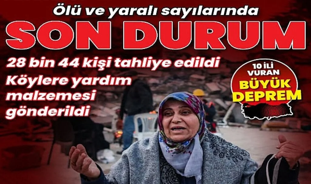 Kahramanmaraş merkezli depremlerde can kaybı ve yaralı sayısı son durum