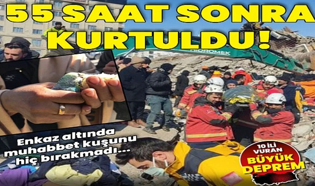 Küçük Berat, 55 Saat Sonra Enkazdan Elinde Tuttuğu Muhabbet Kuşuyla Çıkarıldı