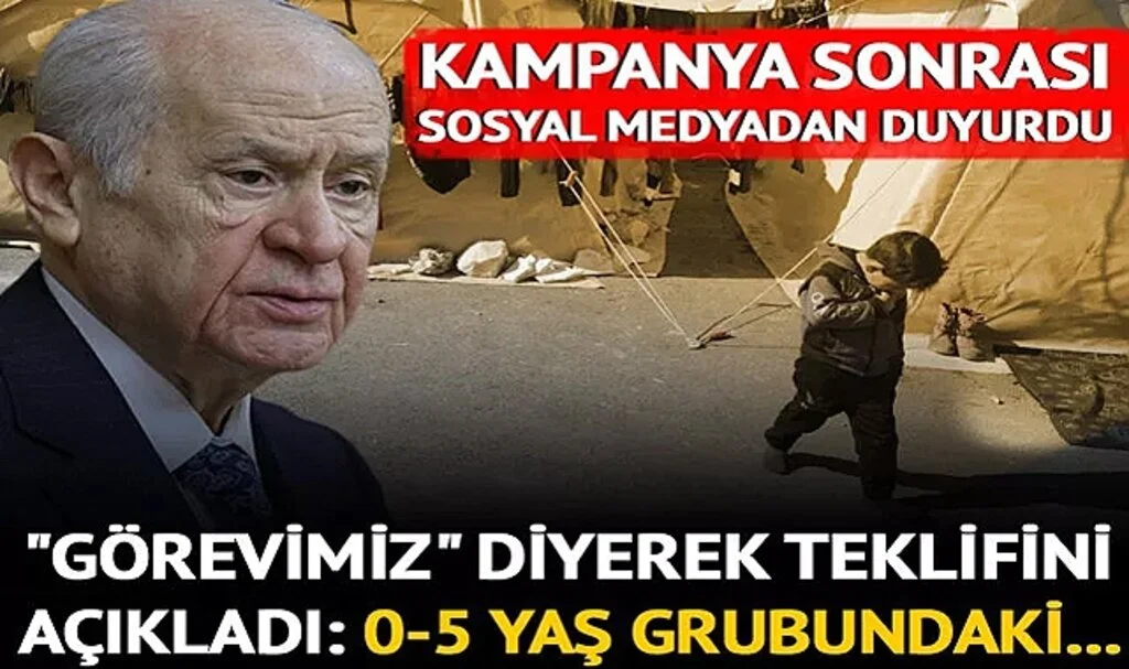 MHP lideri Devlet Bahçeli'den 'Türkiye Tek Yürek' mesajı! 'Görevimiz' diyerek duyurdu: 0-5 yaş grubundaki çocukların...