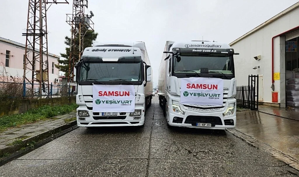 Samsun'da Yeşilyurt'tan 4 Yardım TIR'ı 