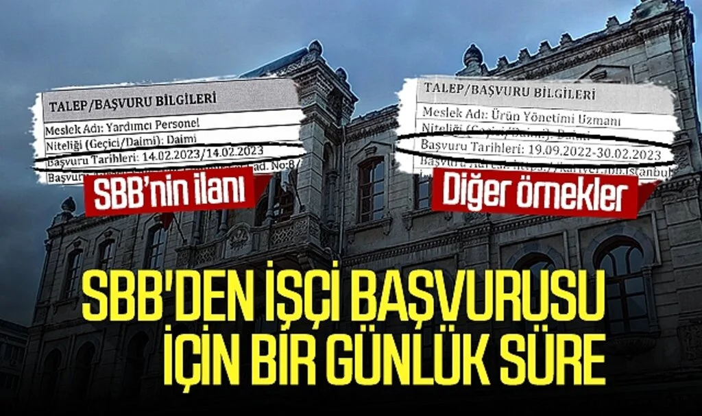 SBB'den işçi başvurusu için bir günlük süre