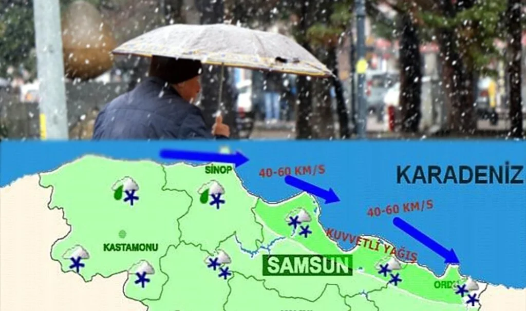Soğuk Hava ve Kar Yağışı Samsun'da Etkili Oluyor