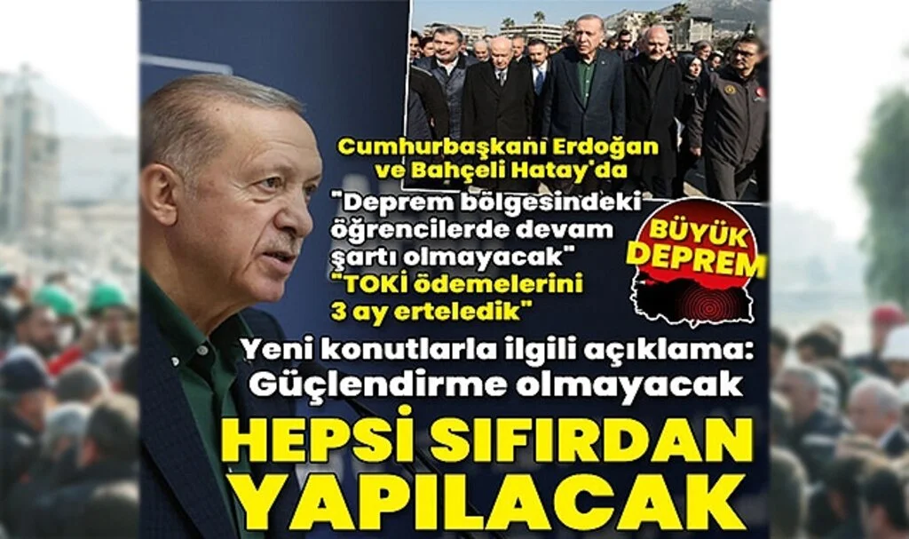 Son dakika haberi Cumhurbaşkanı Erdoğan ve Bahçeli deprem bölgesinde
