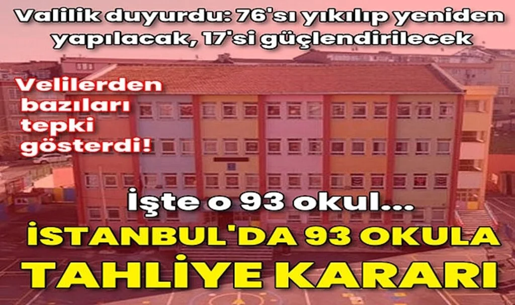 Son dakika haberi İstanbul Valiliği duyurdu! İstanbul'da riskli 93 okuldaki öğrenciler nakledilecek