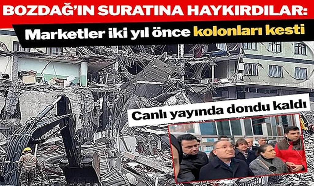 Yakınları ölen vatandaşlar, Bekir Bozdağ’ın suratına haykırdı: Marketlerin kolonlarını kestiler, şikayetimiz işleme konulmadı