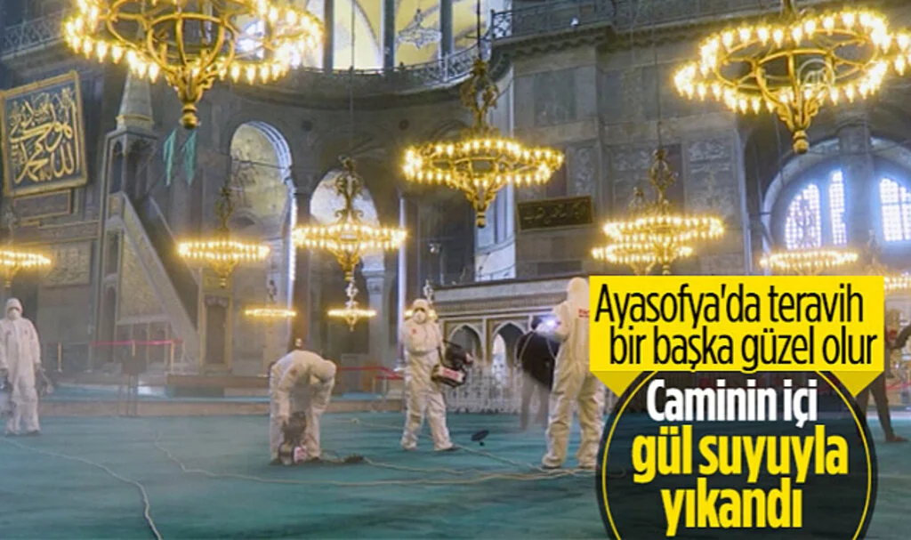 Ayasofya'da Ramazan Temizliği
