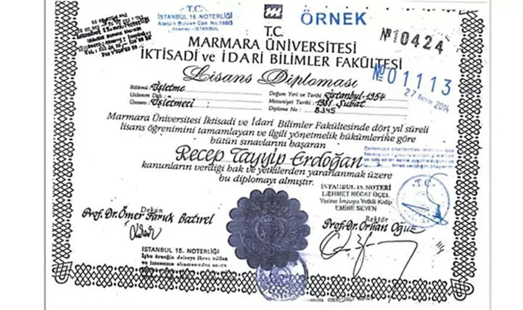 Marmara Üniversitesi'nden, Erdoğan'ın Mezuniyetine İlişkin Yeni Açıklama